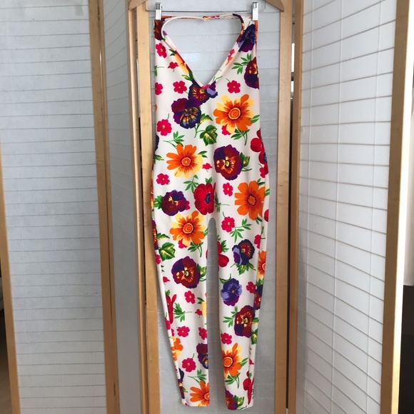 American Apparel Pants - American Apparel floral halter neck jumpsuit Sz M